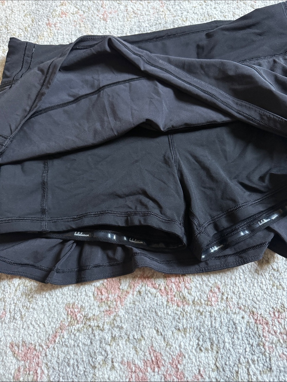 Women’s Lululemon Tiered Black Athletic Skirt, with built in shorts - Picture 2 of 3